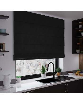 Nowoczesna roleta rzymska Milas kolor czarny - szyta na wymiar