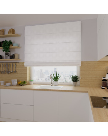 Nowoczesna roleta rzymska Milas kolor biały - szyta na wymiar