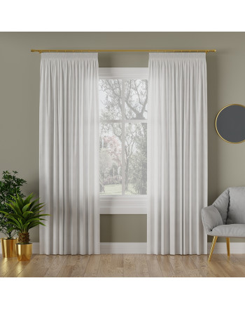 Nowoczesna zasłona welurowa Milas na taśmie kolor biały - szyta na wymiar