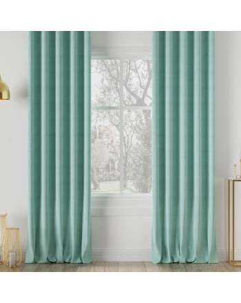 Nowoczesna zasłona do sypialni welurowa kolor miętowy Milas - szyta na wymiar
