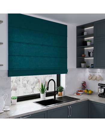 Nowoczesna roleta rzymska Milas kolor ciemny turkusowy - szyta na wymiar