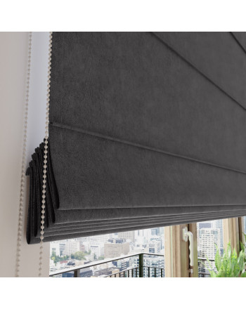 Nowoczesna roleta rzymska Milas kolor ciemny szary- szyta na wymiar