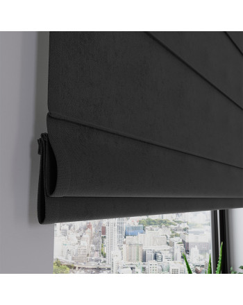 Nowoczesna roleta rzymska Milas kolor ciepły grafitowy - szyta na wymiar