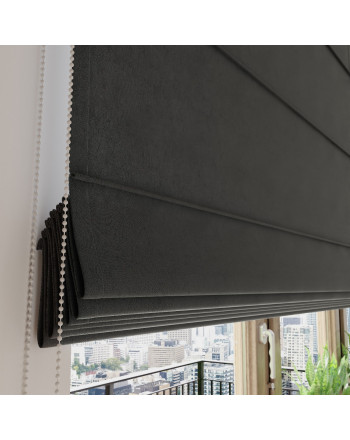 Nowoczesna roleta rzymska Milas kolor grafitowy - szyta na wymiar