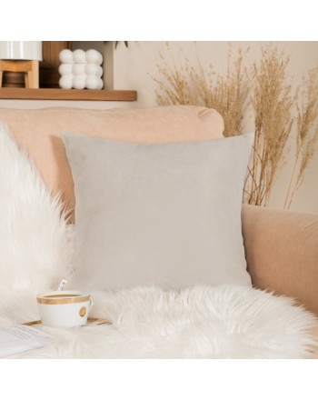 Welurowa poszewka na poduszkę, kolor jasnobeżowy, Milas