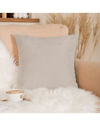 Poszewka dekoracyjna z tkaniny welurowej Milas, kolor jasny ciepły beżowy