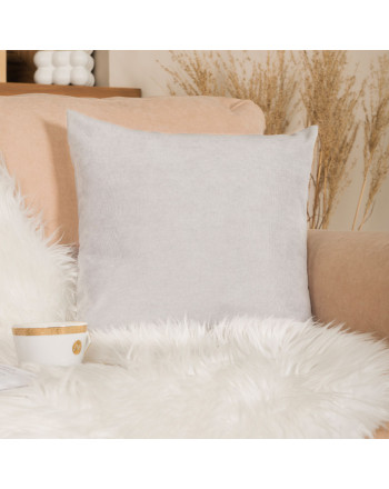 Poszewka dekoracyjna z tkaniny welurowej Milas, kolor chłodny kremowy, cztery rozmiary