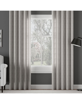 Zasłona do salonu welurowa na fleksach Milas kolor stalowy - szyta na wymiar