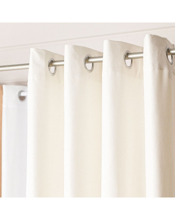 Zasłona welurowa gotowa na przelotkach Weluria, kolor ecru,  rozmiar 140x250 cm