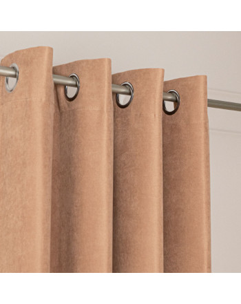 Zasłona welurowa gotowa na przelotkach Weluria, kolor ciemny kawowy, rozmiar 140x250 cm