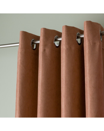 Zasłona welurowa gotowa na przelotkach Weluria, kolor brązowy, rozmiar 140x250 cm