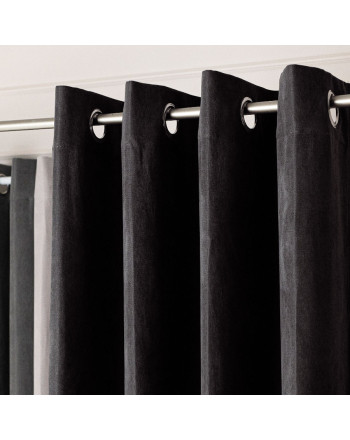 Zasłona welurowa gotowa na przelotkach Weluria, kolor antracytowy szary, rozmiar 140x250 cm