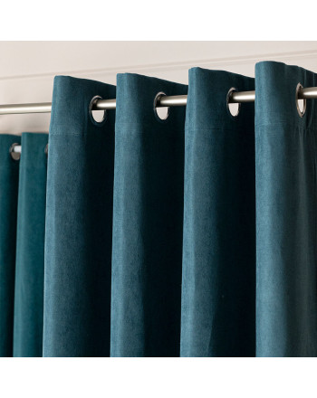 Zasłona welurowa gotowa na przelotkach Weluria, kolor morski niebieski, rozmiar 140x250 cm
