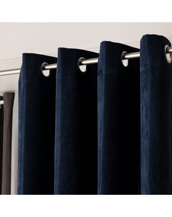 Zasłona welurowa gotowa na przelotkach Weluria, kolor granatowy, rozmiar 140x250 cm