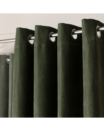 Zasłona welurowa gotowa na przelotkach Weluria, kolor zielony, rozmiar 140x250 cm