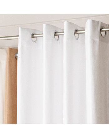 Zasłona welurowa gotowa na przelotkach Weluria, kolor biały, rozmiar 140x250 cm