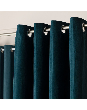 Zasłona welurowa gotowa na przelotkach Weluria, kolor petrol niebieski, rozmiar 140x250 cm