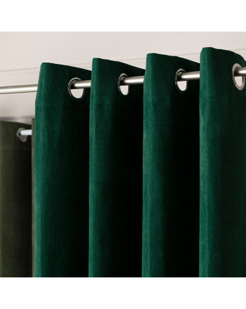 Zasłona welurowa gotowa na przelotkach Weluria, kolor butelkowy zielony, rozmiar 140x250 cm