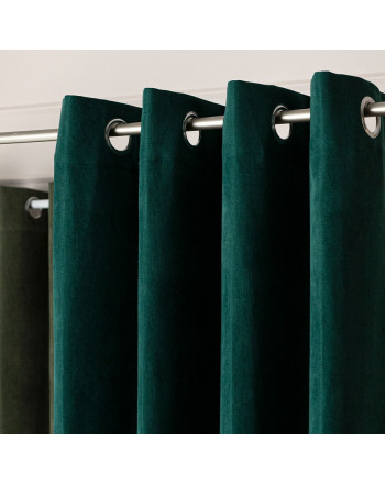Zasłona welurowa gotowa na przelotkach Weluria, kolor szmaragdowy zielony, rozmiar 140x250 cm