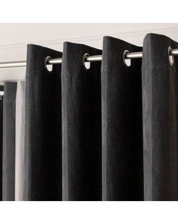 Zasłona welurowa gotowa na przelotkach Weluria, kolor szary grafitowy, rozmiar 140x250 cm