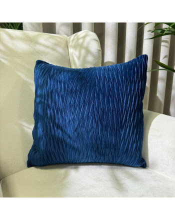 Poszewka dekoracyjna z tłoczonym wzorem, kolor granatowy, rozmiar 45x45cm