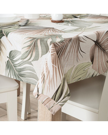 Obrus z tkaniny wodoodpornej z wielokolorowym nadrukiem liści, dwa rozmiary, Lush