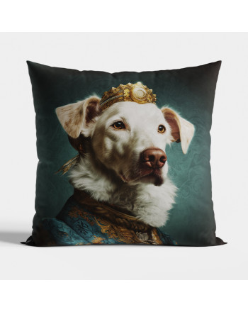 Dekoracyjna poszewka welwetowa w rozmiarze 40x40 cm, kolor ciemnozielony, Pies Hektor