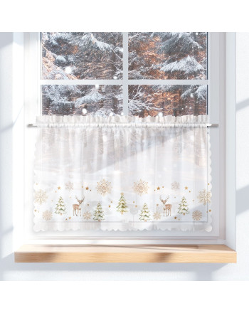 Zazdrostka z woalu ze świątecznym nadrukiem, dostępna w 2 rozmiarach, Choinki-Zimowa opowieść