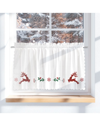 Zazdrostka świąteczna z mikrofibry z nadrukiem reniferów i śnieżynek, wzór Jelonki-Krata patchwork