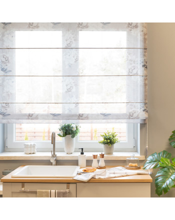 Gotowa roleta rzymska o strukturze lnu w piwonie, kolor beżowy, szerokość 80-180 cm, wysokość 160 cm