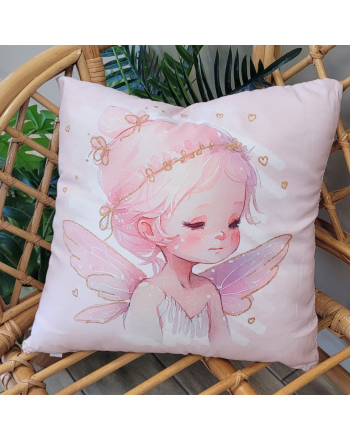 Poduszka z wypełnieniem silikonowym dwustronna z mikrofibry, motyw księżniczki, rozmiar 40x40cm