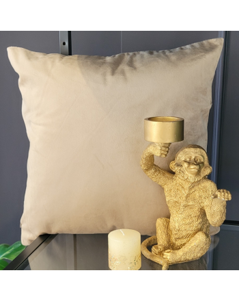 Poszewka welwetowa kolor ciemny beżowy Velvi