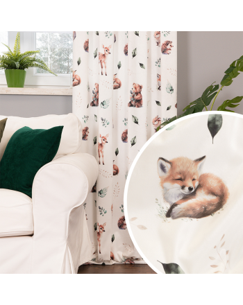 Zasłona welwetowa na przelotkach do pokoju dziecięcego Leśne Zwierzęta