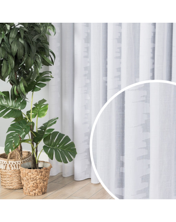 Firanka batystowa z abstrakcyjnym wzorem z ołowianką, kolor biały, wysokość 300 cm, 340007 - sprzedawana na metry 