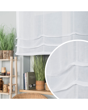 Dekoracyjna roleta rzymska gotowa na karnisz, kolor biały, rozmiar 140x135 cm