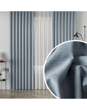 PREMIUM ALLURE Ekskluzywna zasłona na taśmie wave Lisa, kolor jasny niebieski - szyta na wymiar