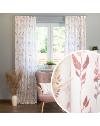 Zasłona na taśmie w stylu boho w polne kwiaty Alana - szyta na wymiar