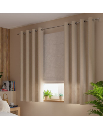 Zasłona do sypialni na przelotkach Velvi, kolor jasnobeżowy, 140x160 cm 