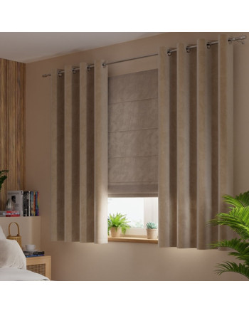 Zasłona do sypialni na przelotkach Velvi, kolor ciemny beżowy, 140x160 cm