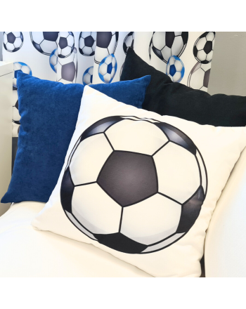 Poszewka welwetowa z piłką, Futbol, 40x40cm