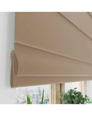 Roleta rzymska typu blackout, kolor jasny chłodny beżowy - szyta na wymiar	