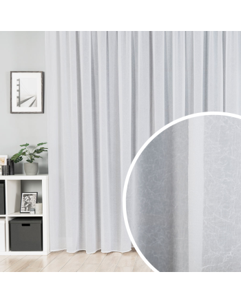 Firana woal kreszowany z obciążnikiem na przelotkach kolor biały, wysokość 275 cm