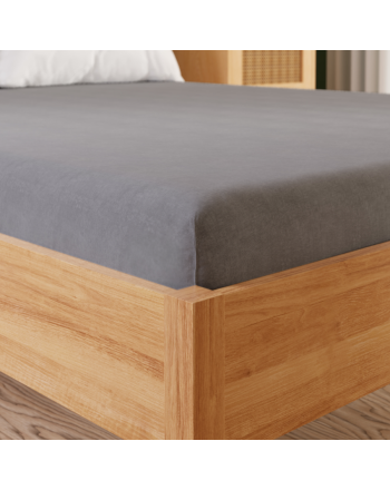 Ciemnoszare prześcieradło z jerseyu premium z gumką