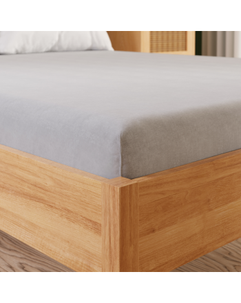 Jasnoszare prześcieradło z jerseyu premium z gumką