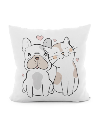 Poszewka welwetowa na poduszkę do pokoju dziecięcego Przyjaciele, 40x40cm