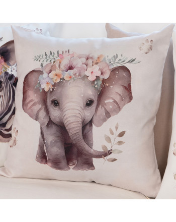 Poszewka do pokoju dziecięcego Słoń Dżungla, rozmiar 45x45 cm