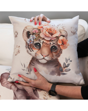 Poszewka do pokoju dziecięcego Tygrys Dżungla, rozmiar 45x45 cm