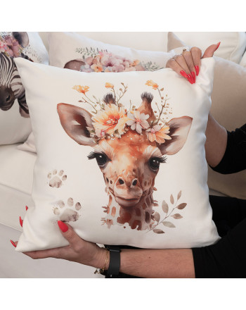 Poszewka do pokoju dziecięcego Żyrafa Dżungla, rozmiar 45x45 cm