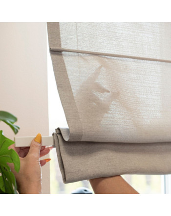 Gotowa roleta rzymska z tkaniny wodoodpornej Aruba, kolor szarobeżowy, rozmiar 160x160 cm