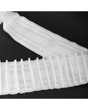 Taśma C180 "systemowa" 8 cm, marszczenie 1:2, biała, wielofunkcyjna z szelkami